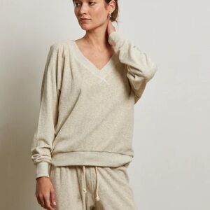NWT Sonny loop terry v-neck sweatshirt- Oatmeal